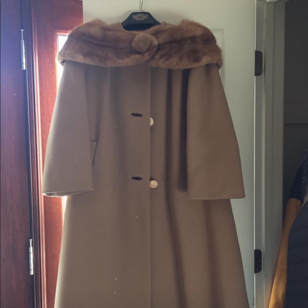 Vintage mink trimmed coat